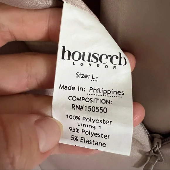 HOUSE OF CB Violette Mushroom Satin Fishtail Gown - Picture 9 of 11